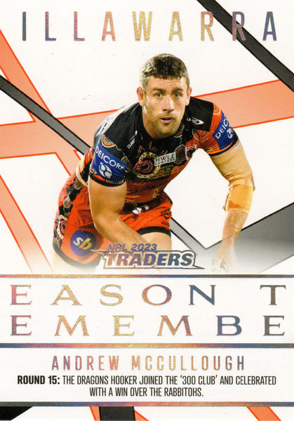 2023 NRL Titanium Season To Remember - STR 38 - Andrew Mccullough - St. George-Illawarra Dragons