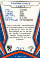 2023 NRL Titanium Pearl Silver - P072 - Bradman Best - Newcastle Knights