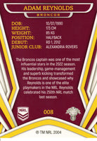 2023 NRL Titanium Common Card - 008 - Adam Reynolds - Brisbane Broncos