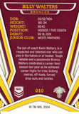 2023 NRL Titanium Common Card - 010 - Billy Walters - Brisbane Broncos