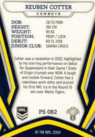 2023 NRL Titanium Pearl Silver - P082 - Reuben Cotter - North Queensland Cowboys