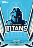 2023 NRL Titanium Common Card - 041 - Gold Coast Titans Checklist - Gold Coast Titans