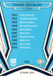 2023 NRL Titanium Common Card - 041 - Gold Coast Titans Checklist - Gold Coast Titans