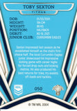 2023 NRL Titanium Common Card - 050 - Toby Sexton - Gold Coast Titans