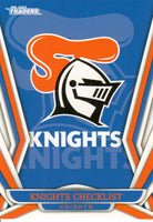 2023 NRL Titanium Common Card - 071 - Newcastle Knights Checklist - Newcastle Knights