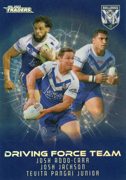 2023 NRL Titanium CASE CARD Driving Force Team - DFP 03 - Canterbury-Bankstown Bulldogs - 20/45