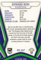 2023 NRL Titanium Pearl Silver - P147 - Edward Kosi - New Zealand Warriors