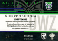 2023 NRL Titanium Authentics Signature Black - ASB 15 - Dallin Watene-Zelezniak  - 26/44