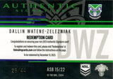 2023 NRL Titanium Authentics Signature Black - ASB 15 - Dallin Watene-Zelezniak  - 26/44