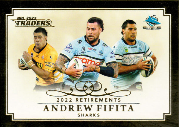 2023 NRL Titanium Retirements - R 1 - Andrew Fafita - Cronulla-Sutherland Sharks