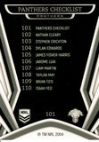 2023 NRL Titanium Common Card - 101 - Penrith Panthers Checklist - Penrith Panthers