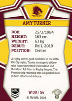 2023 NRL Titanium NRL Womens - W 09 - Amy Turner - Brisbane Broncos