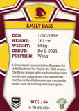 2023 NRL Titanium NRL Womens - W 02 - Emily Bass - Brisbane Broncos