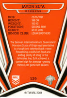 2023 NRL Titanium Common Card - 129 - Jaydn Su'a - St. George-Illawarra Dragons