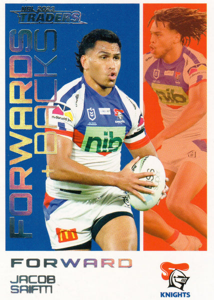 2023 NRL Titanium Forwards & Backs Parallels - FBP 15 - Jacob Saifiti - Newcastle Knights