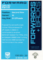 2023 NRL Titanium Forwards & Backs Parallels - FBP 9 - David Fafita - Gold Coast Titans