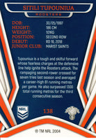 2023 NRL Titanium Common Card - 138 - Sitili Tupouniua - Sydney Roosters