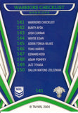 2023 NRL Titanium Common Card - 141 - New Zealand Warriors Checklist - New Zealand Warriors