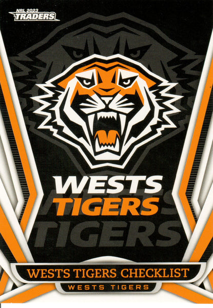 2023 NRL Titanium Common Card - 151 - Wests Tigers Checklist - Wests Tigers