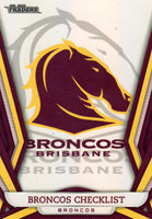 2023 NRL Titanium Pearl Silver - P001 - Brisbane Broncos Checklist - Brisbane Broncos