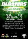 2022-23 Cricket Traders Blasters Priority - B 18 - Annabel Sutherland - 07/34