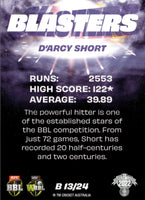 2022-23 Cricket Traders Blasters - B 13 - D'arcy Short - Hobart Hurricanes