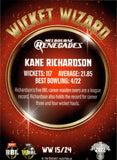 2022-23 Cricket Traders Wicket Wizards - WW 15 - Kane Richardson - Melbourne Renegades