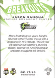 2022-23 Cricket Traders Breakouts - BO 17 - Jason Sangha - Sydney Thunder