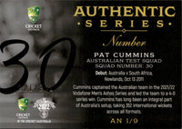 2022-23 Cricket Traders Authentics Number - AN 01 - Pat Cummins - 221/251