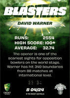 2022-23 Cricket Traders Blasters Priority - B 04 - David Warner - 23/34