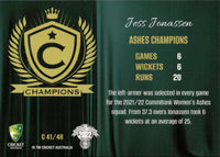 2022-23 Cricket Traders Champions - C 41 - Jess Jonassen - Ashes Champions Womens