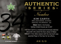 2022-23 Cricket Traders Authentics Number - AN 06 - Kim Garth - 195/251